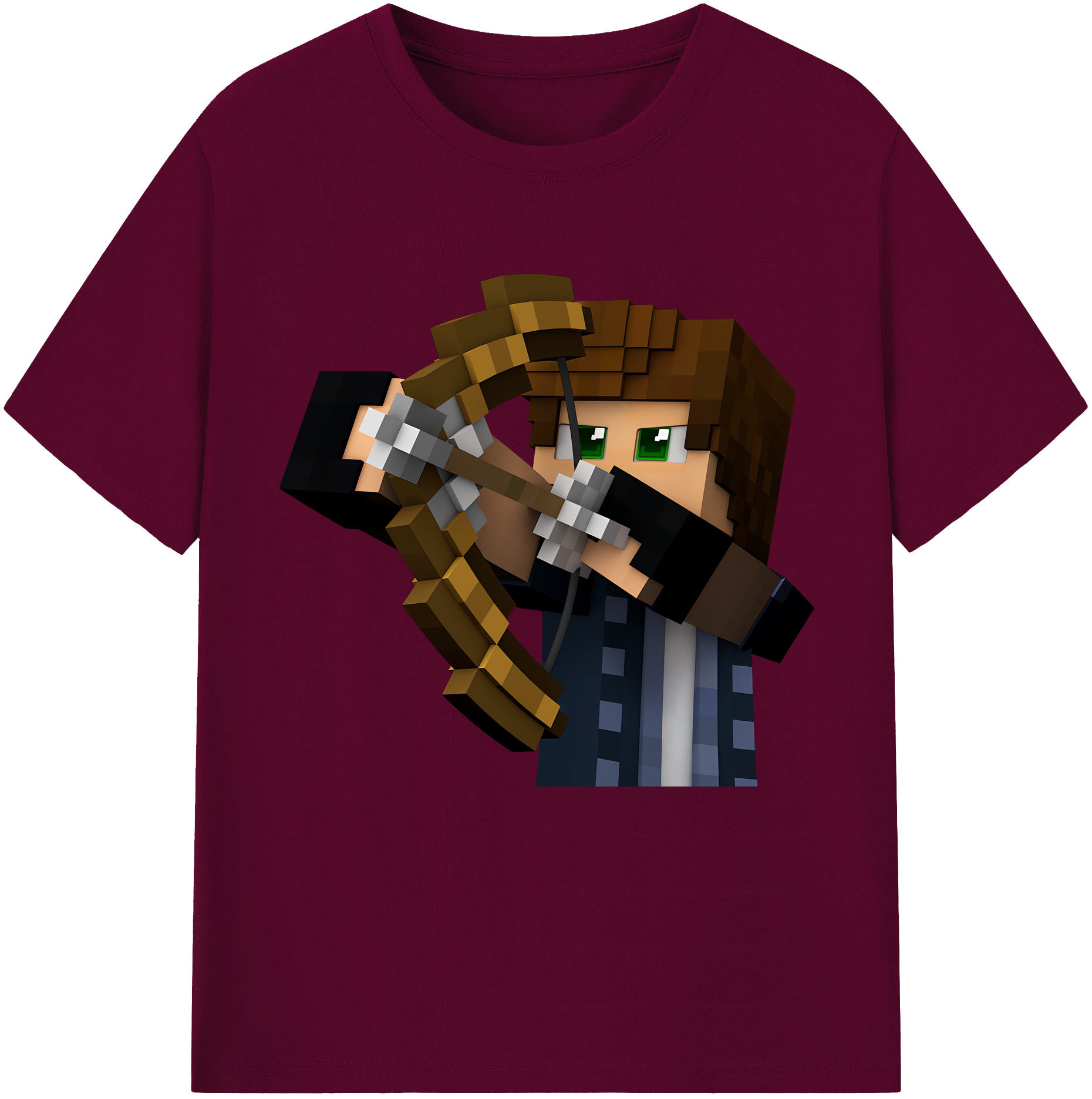 （画像用） マインクラフト ブロックの世界 Minecraft MC Block world レディースカジュアルプリントTシャツ（綿100％）